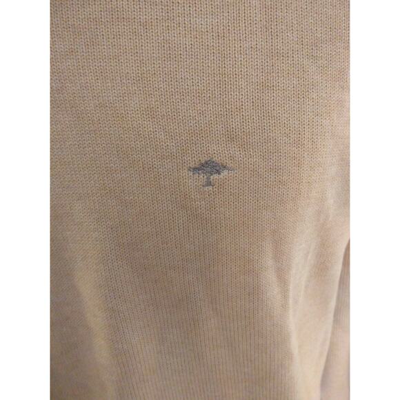 FYNCH-HATTON SUPERSOFT COTTON Men's L V Neck Tan Sweater Jumper - Picture 3 of 12